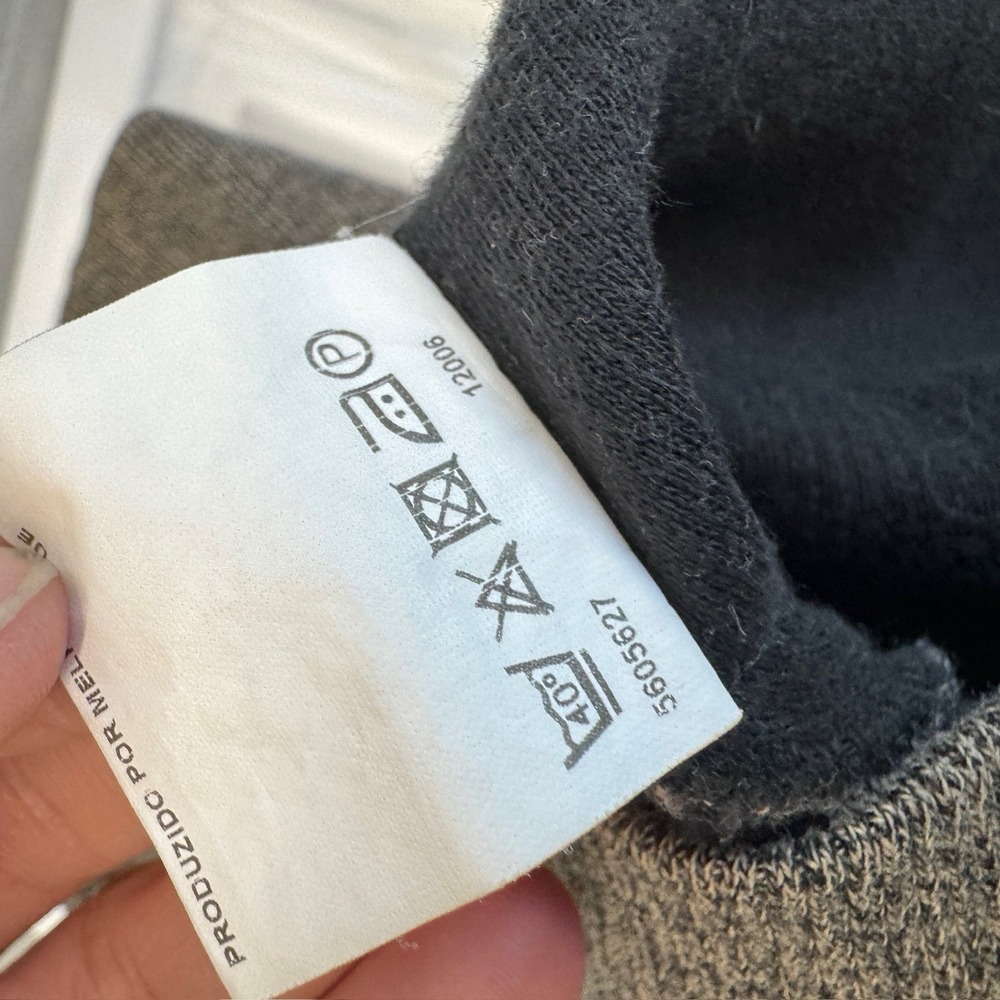 MEIKA Mens Quarter Snap Sweater Size Large Brown/Gray Knit Pullover cozy fleece - Picture 9 of 10